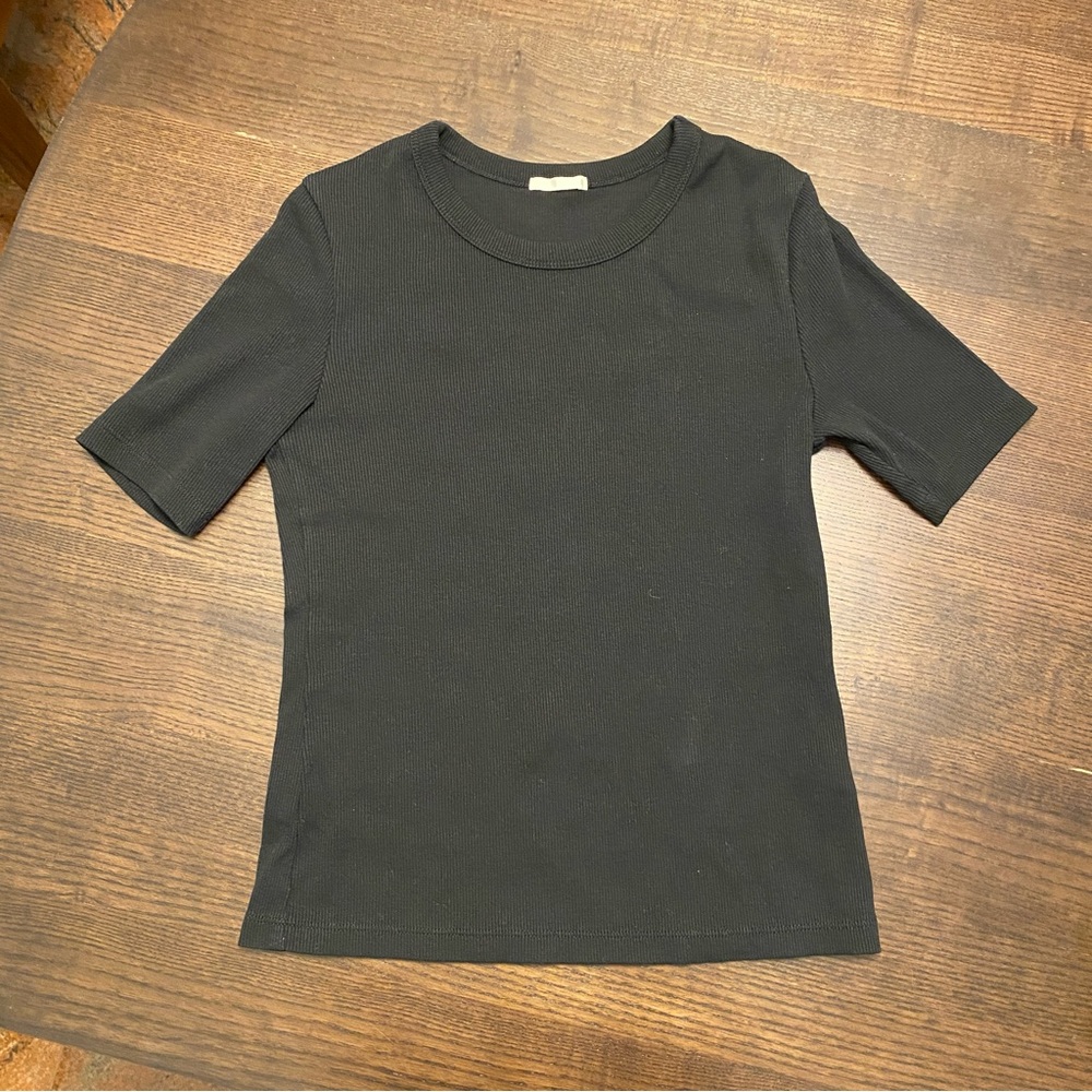 GU JAPAN Ribbed short sleeve tee t-shirt